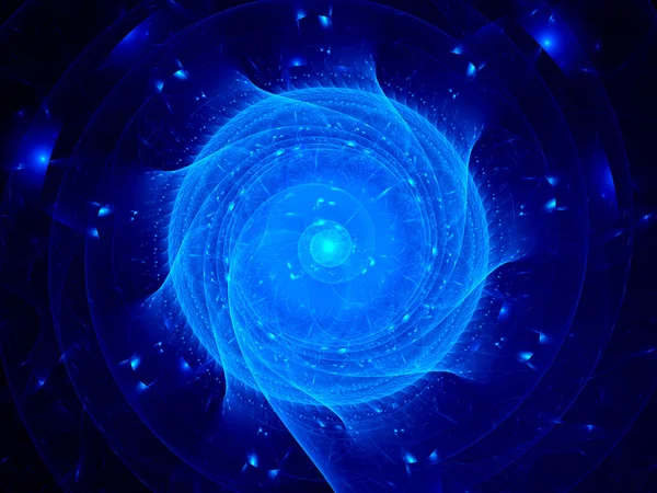 Blue glowing spirals in cyberspace — Stock Photo, Image