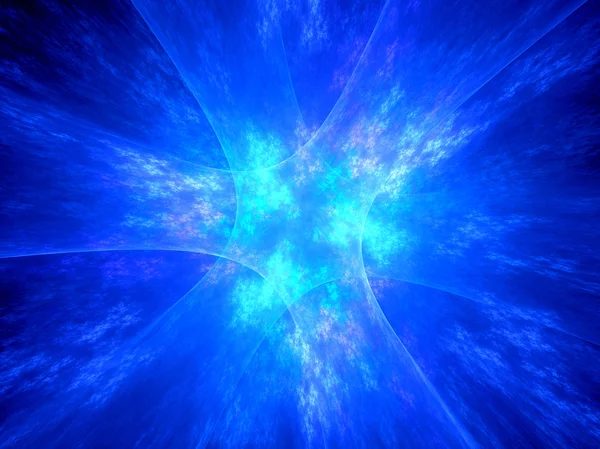 Blue glowing fantasy explosion in space — Stock Photo, Image