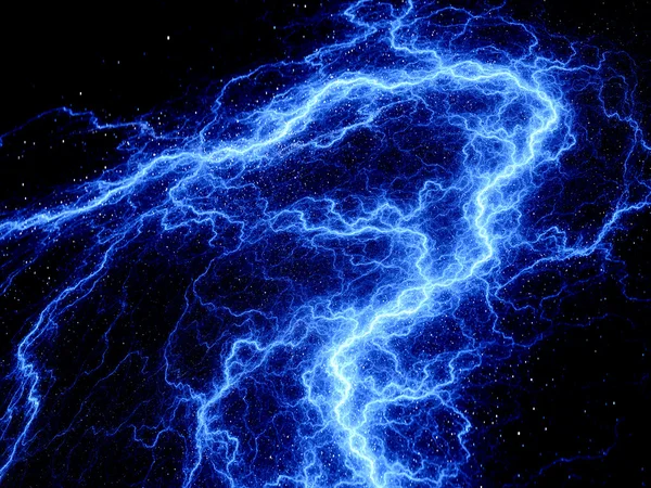 Blauwe gloeiende lightening fractal — Stockfoto