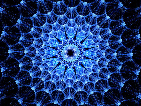 Синий светящийся вирусный фрактал
