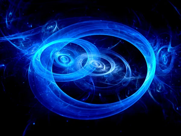 Círculos brilhantes azuis no espaço — Fotografia de Stock