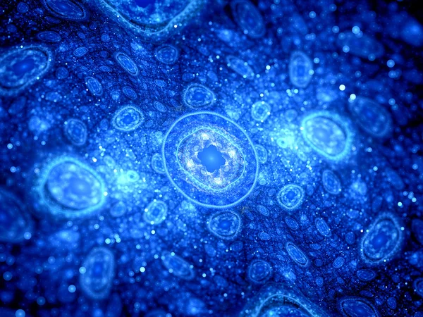 Cellules bleues brillantes fractales — Photo