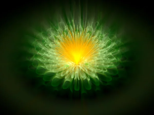 Green glowing magic space mandala — Stock Photo, Image