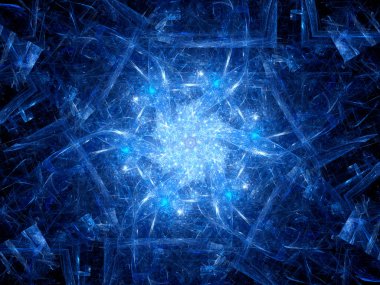 Uzayda mavi parlak yeni teknoloji