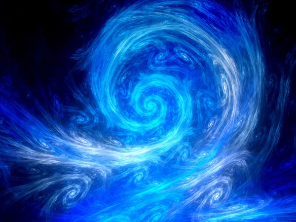 Blue glowing spiral cyclones artwork — Stock Photo, Image