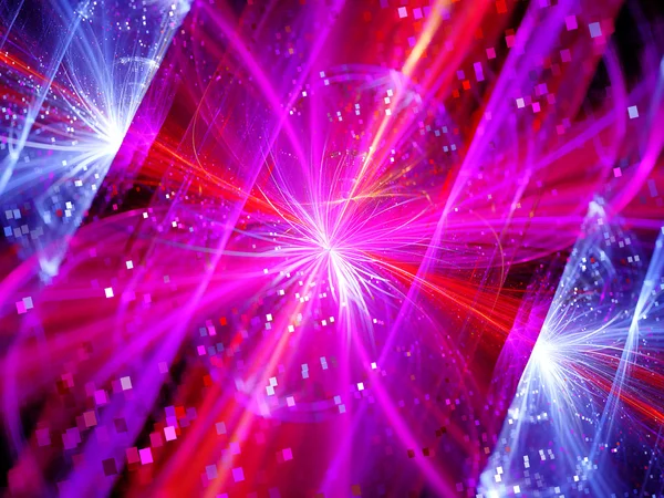 Buntes multidimensionales Energiefeld mit Teilchen — Stockfoto
