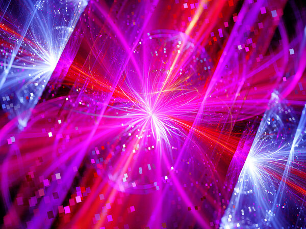 Colorful multidimensional energy field with particles