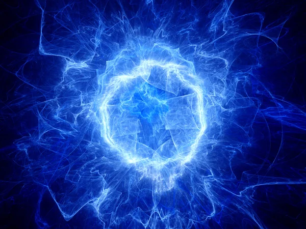 Blue glowing round shape energy field — Stock Photo, Image