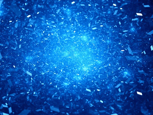 Uzayda mavi parlak neon parçacıklar — Stok fotoğraf