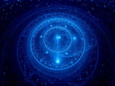 Blue glowing galactic clock clipart