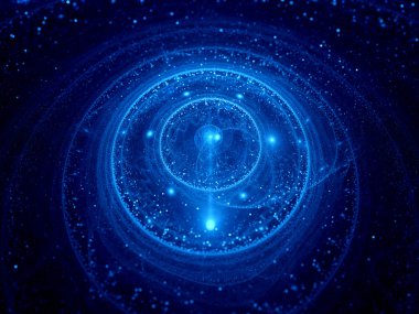 Blue glowing galactic clock clipart