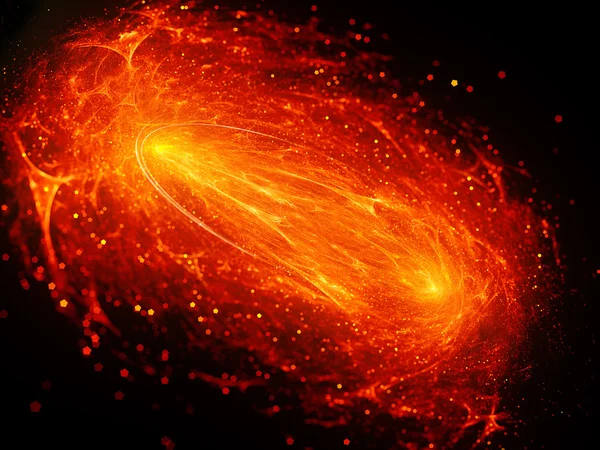 Mitosis of fiery glowing nebula — Stock Photo, Image