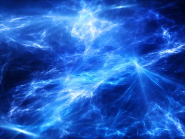 Uzayda parlayan mavi plazma