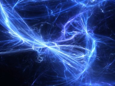 Uzayda parlayan mavi yüksek enerji alanı