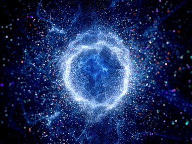 Mavi parlak torus şekil yüksek enerji alanı
