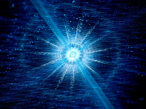 공간에 블루 빛나는 중성자 별 — 스톡 사진