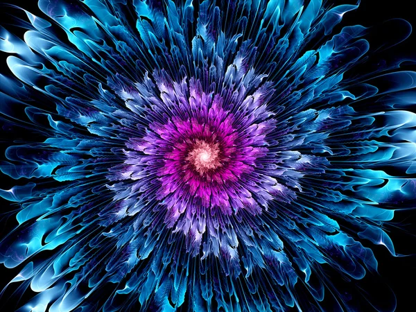 Magical glowing space fractal flower — Stock Photo, Image