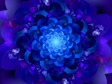 Uzayda büyülü mavi oryantal mandala