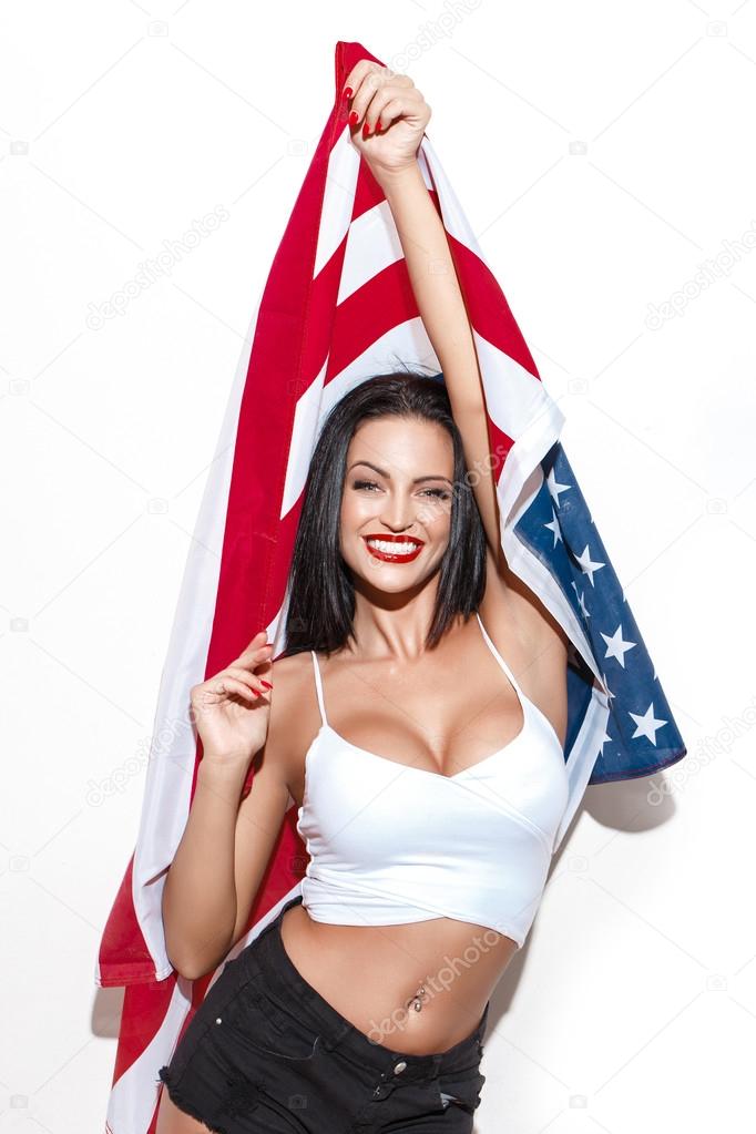 Big Tits American Flag