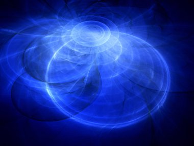 Uzayda mavi parlak yörüngeleri