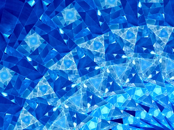 Blue glowing stained glass fractal — Stock Photo, Image