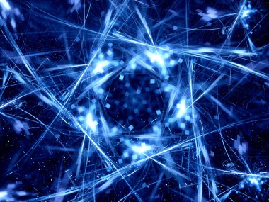 Blue glowing abstract connections in space clipart
