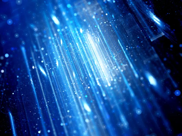 Glowing blue neon light lines in space — Stock Photo, Image