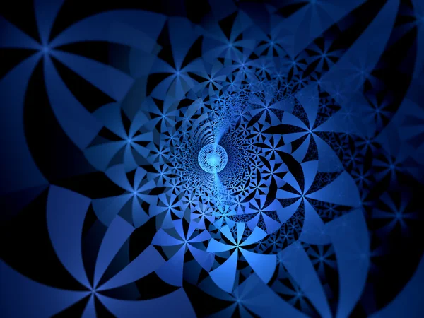 Μπλε λαμπερό fractal έργα τέχνης — Φωτογραφία Αρχείου