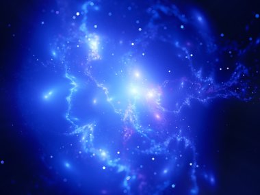 Uzayda mavi parlayan sihirli Bulutsusu