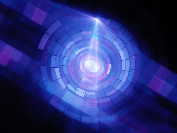 Blue glowing quantum computing