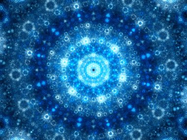 Mavi parlak küresel fractal sanat
