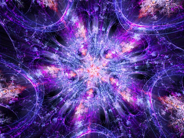 Glowing magical fractal shape in space — Stock Photo, Image