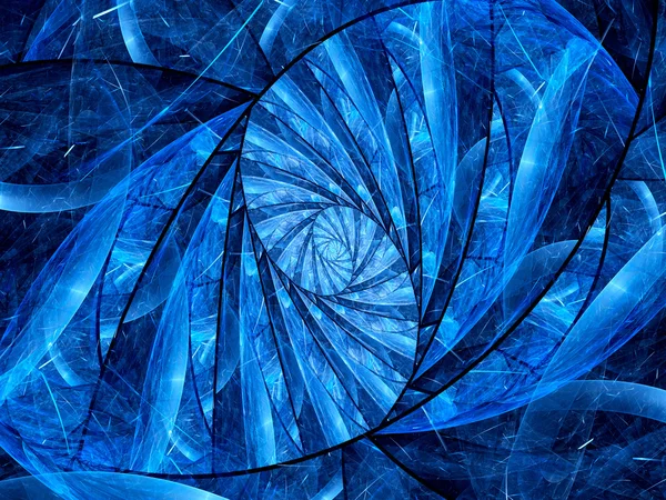 Blue glowing stained-glass fractal — Stock Photo, Image