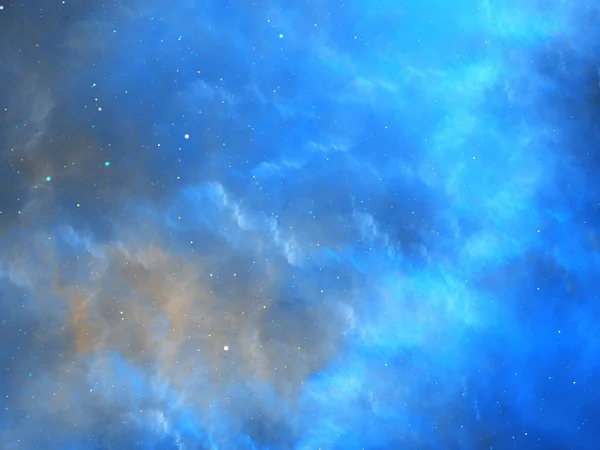 Blue glowing nebula fractal — Stock Photo, Image