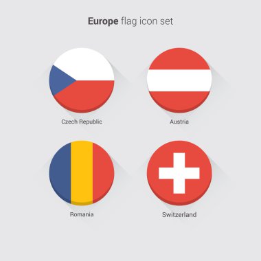 Avrupa ülkeleri düz bayrakları kümesi