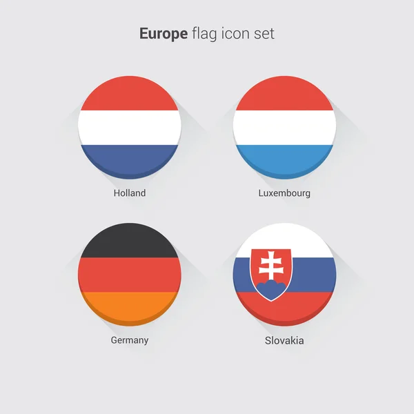 Banderas planas de los países europeos — Vector de stock