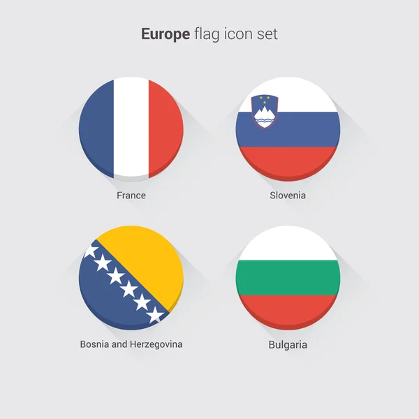 Banderas planas de los países europeos — Vector de stock