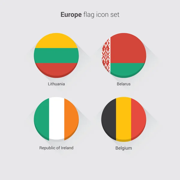 European countries flat flags set — Stock Vector