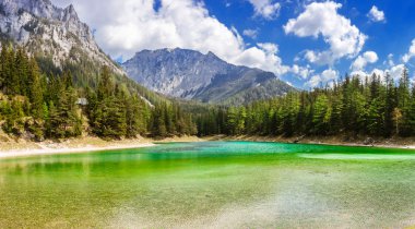Huzurlu dağ manzaralı göl, Avusturya