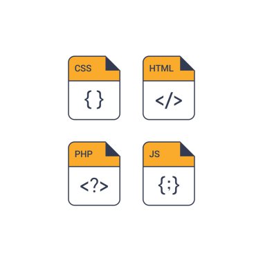 Dosya biçimi düz Icon set