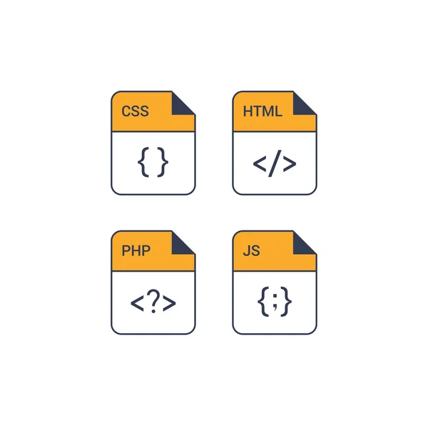 File format flat icon set — Stock Vector