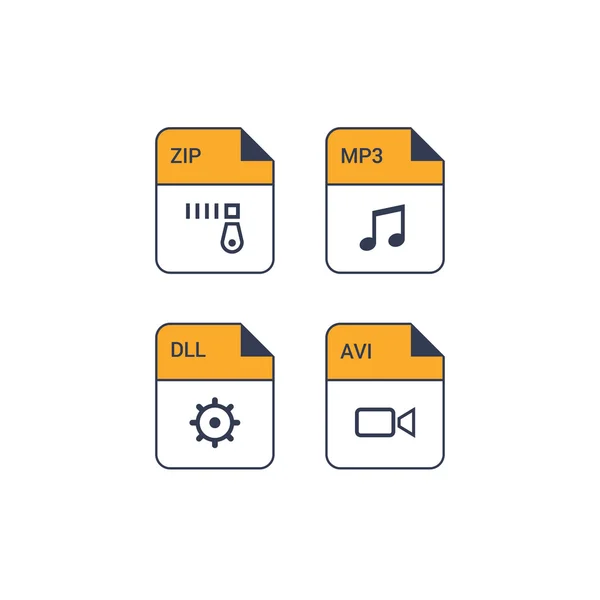 Formato de archivo flat icon set — Vector de stock