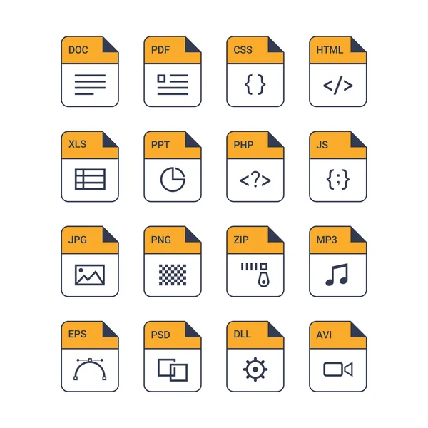 Formato de archivo flat icon set — Vector de stock