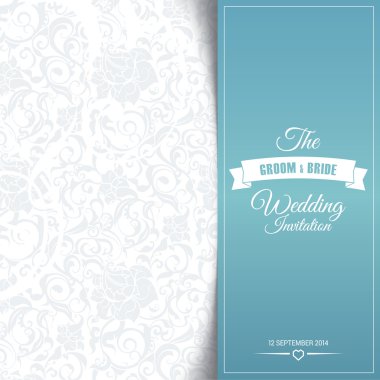 Wedding invitation card editable with background chevron clipart