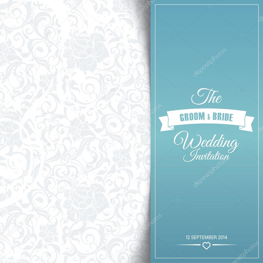 Wedding invitation card editable with background chevron