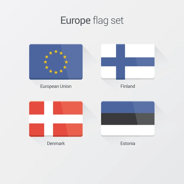 Banderas planas de los países europeos — Vector de stock