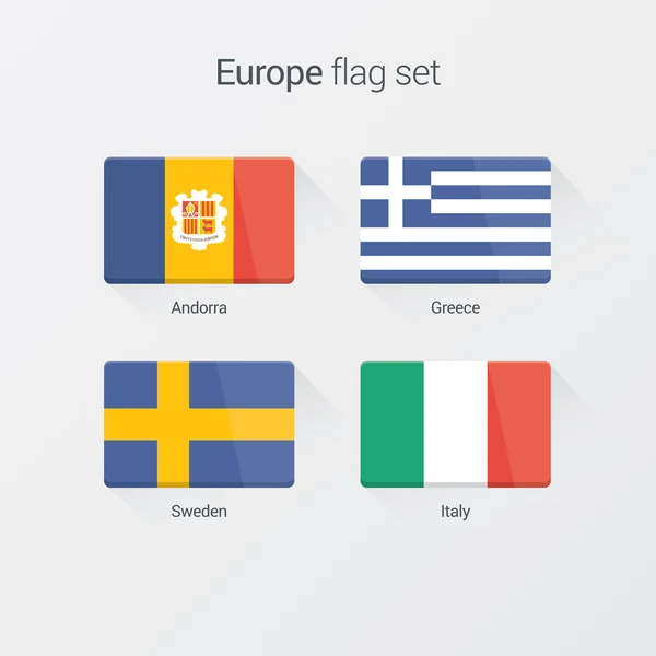 European countries flat flags — Stock Vector