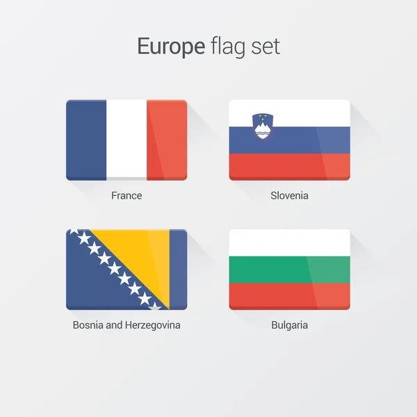 Európai országok lapos zászlók — Stock Vector