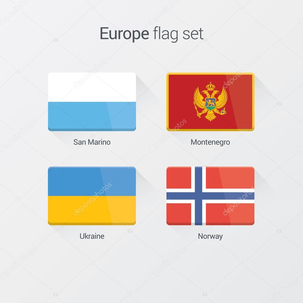European countries flat flags
