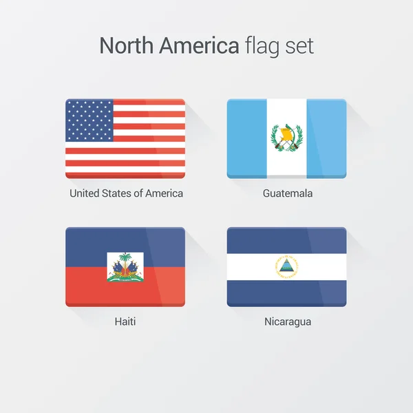 Banderas del mundo. América del Norte — Vector de stock